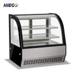 Cake Display Showcase Air Cooling For Supermarket Curved Glass Chiller Cake
