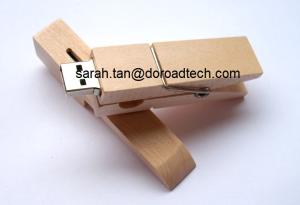 China Wooden Clip Shape USB Flash Drives wholesale
