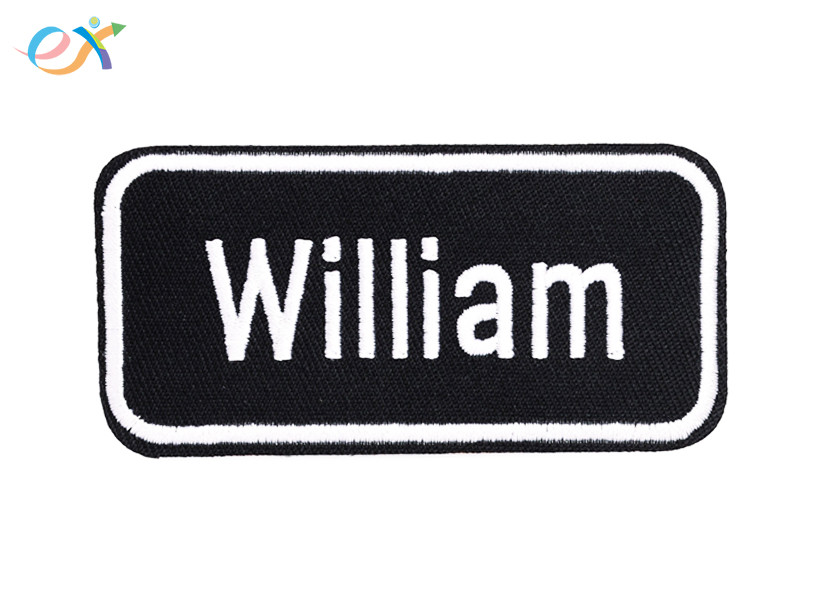 10% Embroidery Twill Fabric 2 Inches Custom Embroidered Name Patches For Shirts