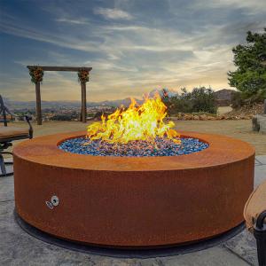 China 900mm Pre Rusted Corten Steel Fire Pit Round Outside Garden wholesale