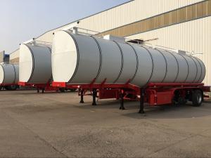 China Carbon Steel 3 Axle Chemical Tanker Truck , 34CBM Asphalt Tanker Trailer wholesale