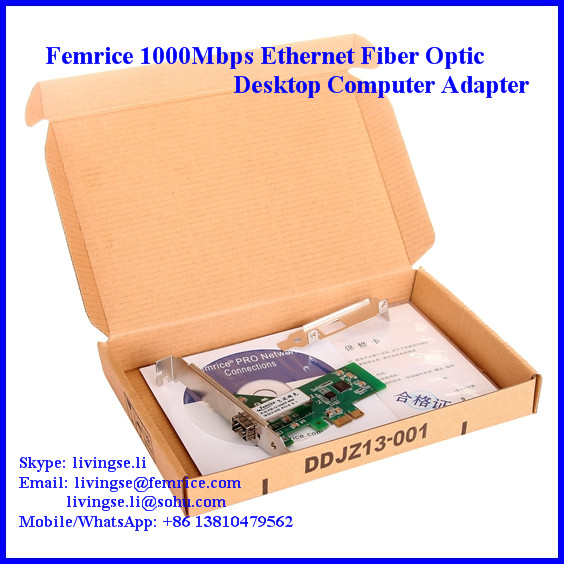 1 Gbps Ethernet Fiber to the Desktop PC Network Adapter, SFP Slot, PCI Express x1 NIC Card