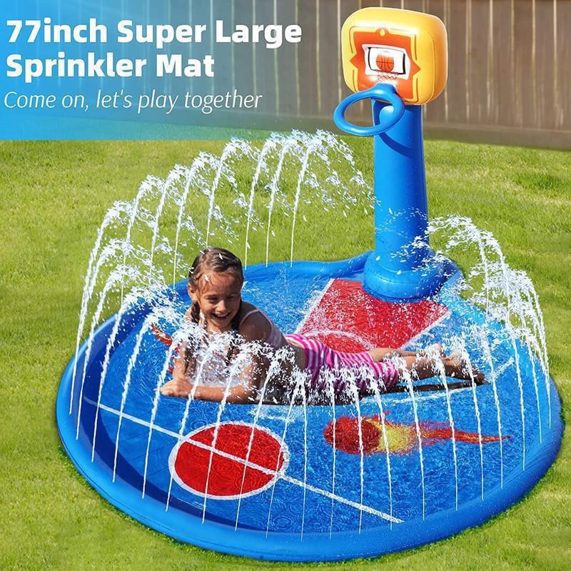 0.23mm Thickness Inflatable Basketball Stand Splash Pad Water Pad for Kids' Summer Play