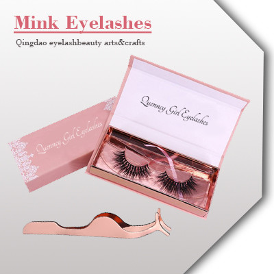 Flexible Faux Mink Lashes , Natural Black 3d 25mm Wispy Lashes
