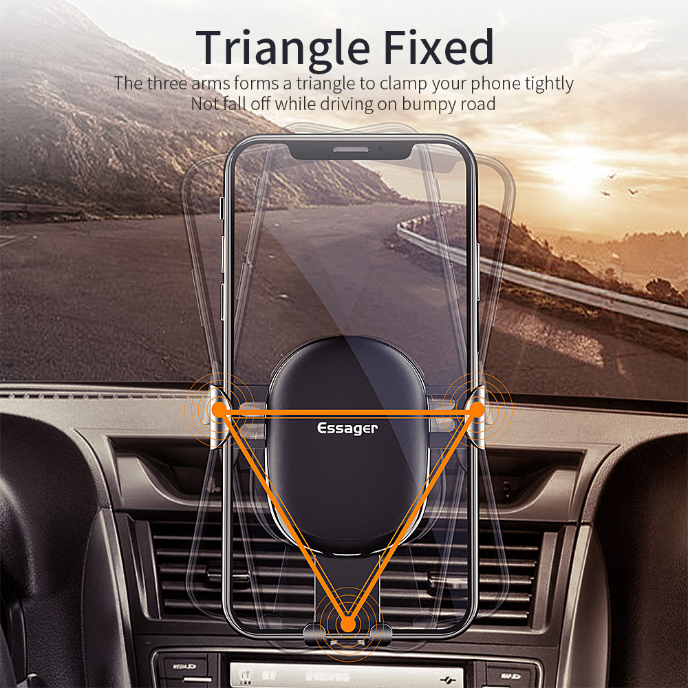 Gravity Suction Car Phone Holders Automatic Locking 360 Rotation Adjustable