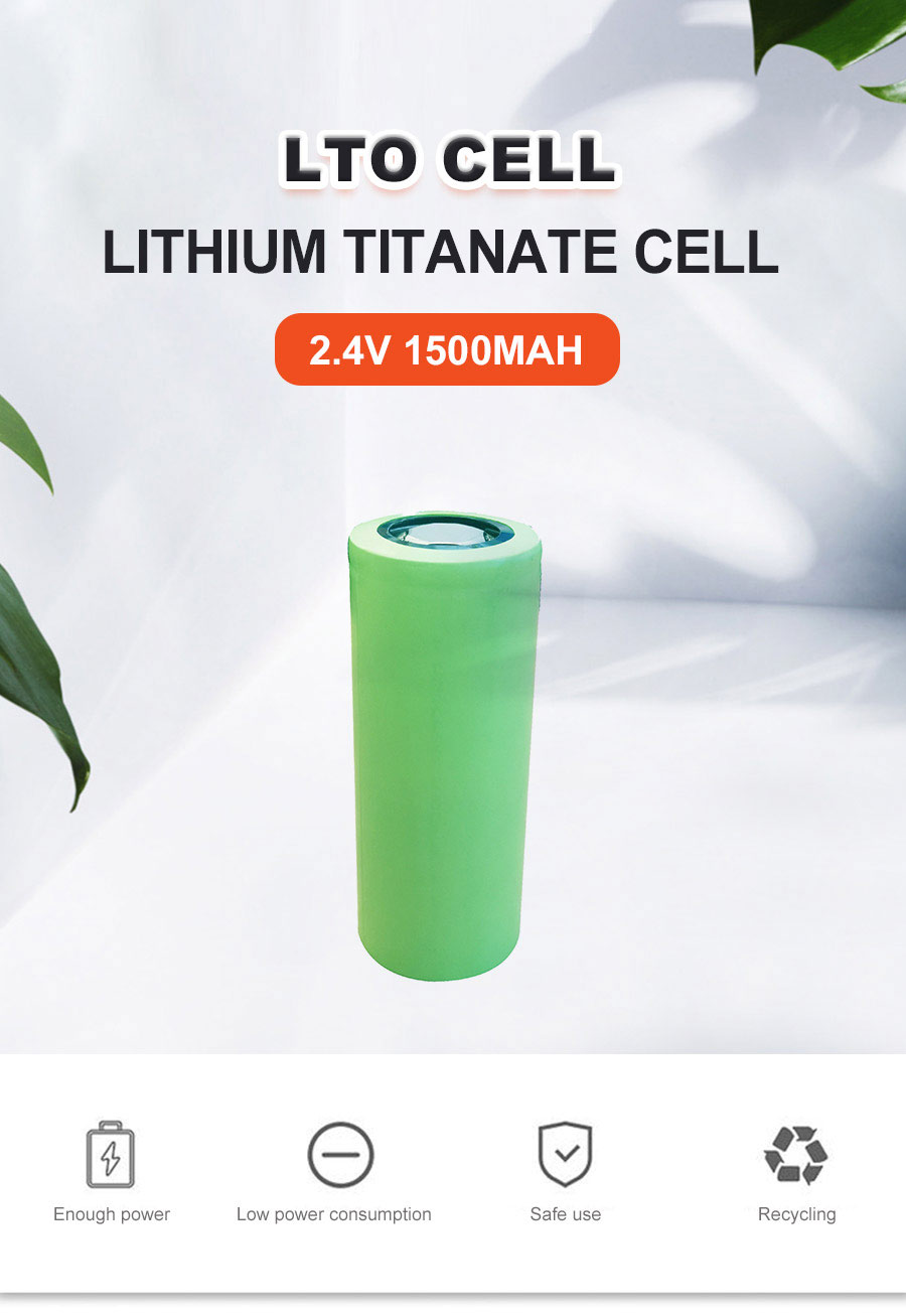 Cylindrical 18650 LTO Battery Cell 2.4V 1500mAh Lithium Titanium Oxide Battery