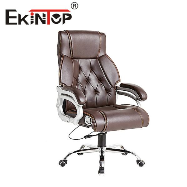 Quality Durable Leather Massage Office Chair Swivel Brown Leather Executive Chair for sale