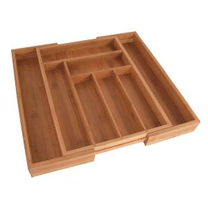 China Totally Bamboo Large Adjustable Cutlery Tray &amp; Drawer Organizer wholesale