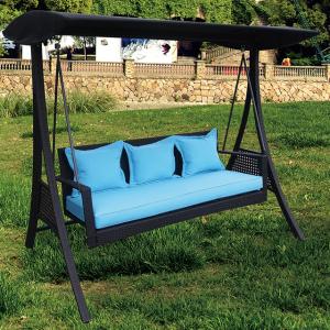 China Rattan Swing Chair for Modern Brown Metal Garden Furniture and Swing wholesale