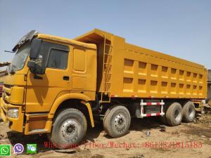 China Load Capacity 41-50TON 2016 Year Used Dump Truck , Yellow Color Howo 8*4 Wheel Dump Truck wholesale
