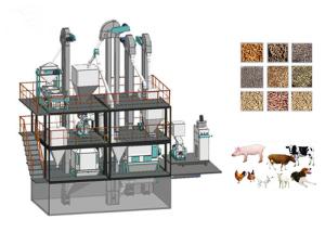 China Industrial Animal Feed Manufacturing Machines Broiler Chicken Feed Line wholesale