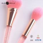 7pcs Rose Gold Cosmetic Brush Set Synthetic Hair Plastic Handle Travel Makeup
