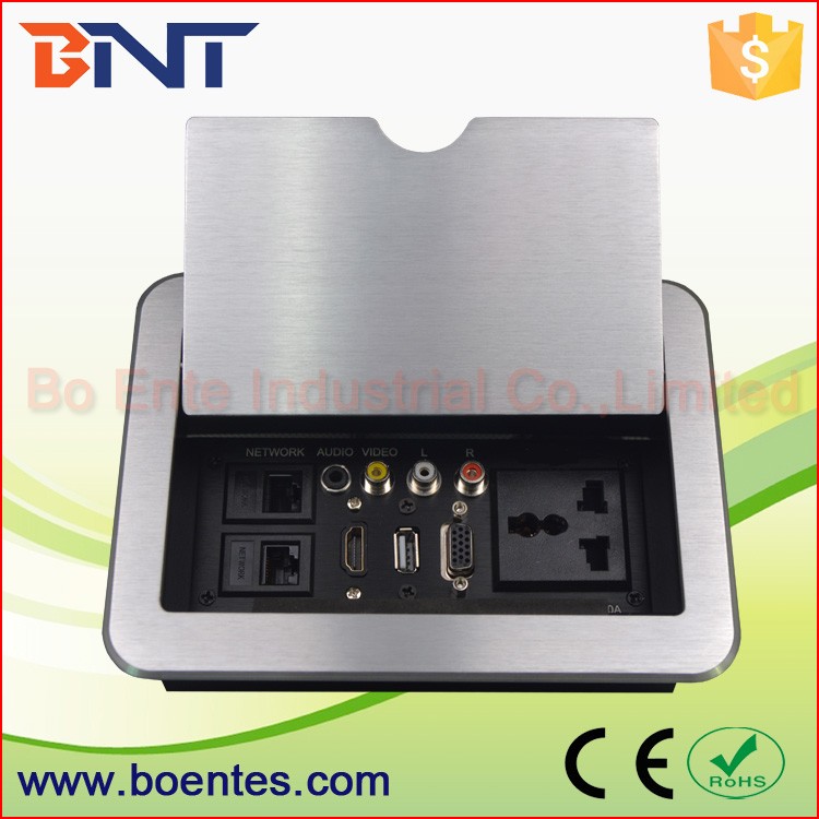 BNT Tabletop Flip Up Multi-function Power Socket Box / Slip Up Socket / Slide Open Socket Box