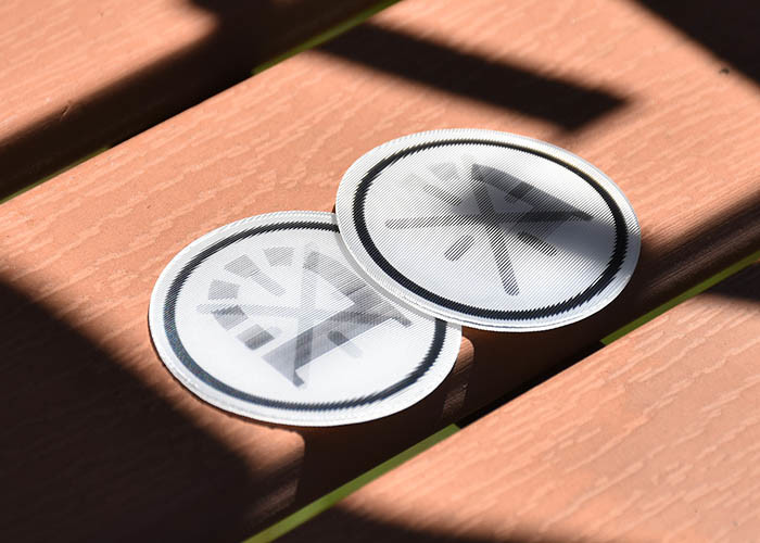 Silicone Rubber Backing, Printed With A Black Reflective Logo,For Clothing