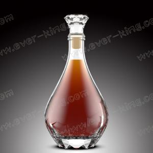 China Heat Resistant Clear 750ML Rum Glass Bottle With Diamond Cap wholesale