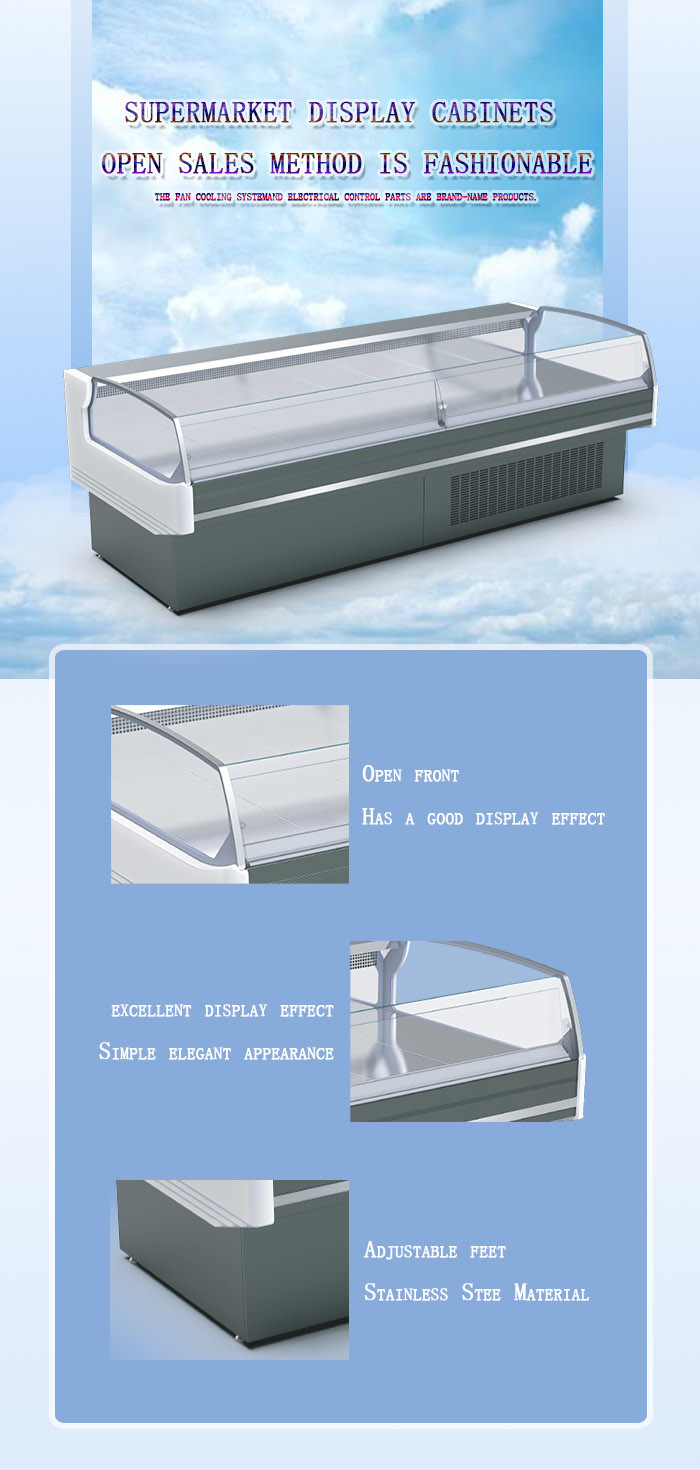 Single Temperature Meat Display Freezer Stainless Steel Food Counter Butcher Fridge