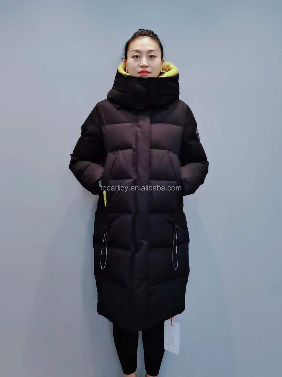FODARLLOY F23141 Ladies Warm Hooded Cotton-padded Clothes Women Slim Long Winter Jackets Women Coats