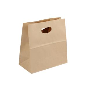China Food Grade Kraft Paper Bags Disposable Custom Printed Strengthen Firmly Handle wholesale