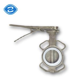 China PN10 PN16 Class 150/10K ductile iron butterfly valve Carbon Steel PTFE Lining wholesale