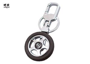 China Customized Car Brand Cool PVC Key Ring Holder Black Tyre Shaped wholesale