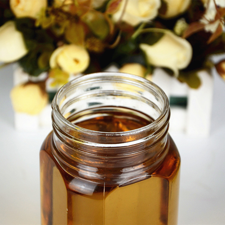 Square Glass Honey Jars Empty Glass Jars Food Container With Plastic Lids