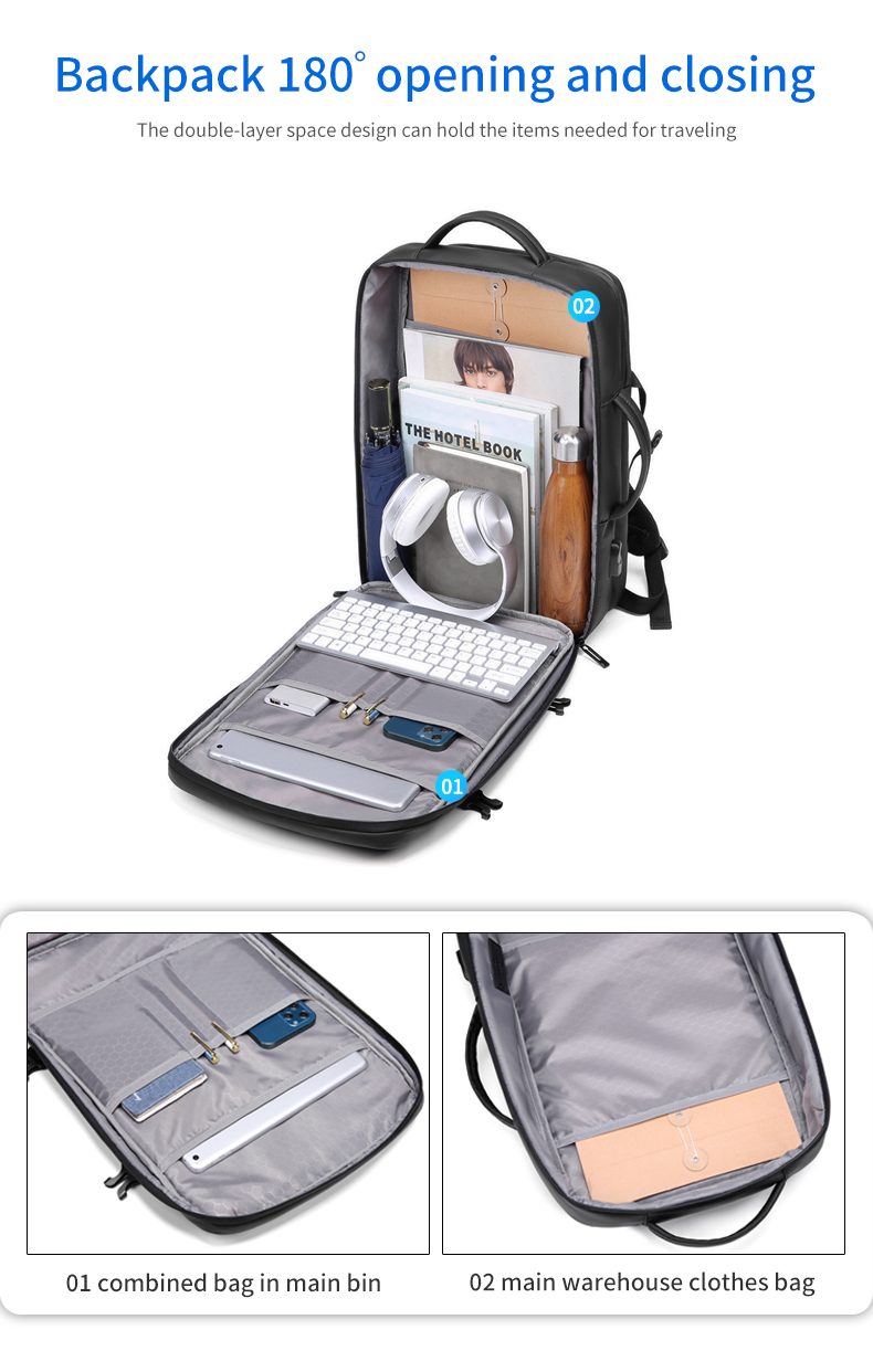 Factory wholesale OEM customized new travel backpack men's waterproof business Laptop Backpack for men