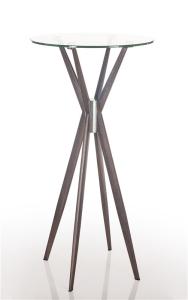 China Metal Wood Frame 60x110cm Tall Glass Bar Table wholesale