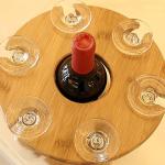 Wooden wine glass holder bamboo hanging wine glass rack