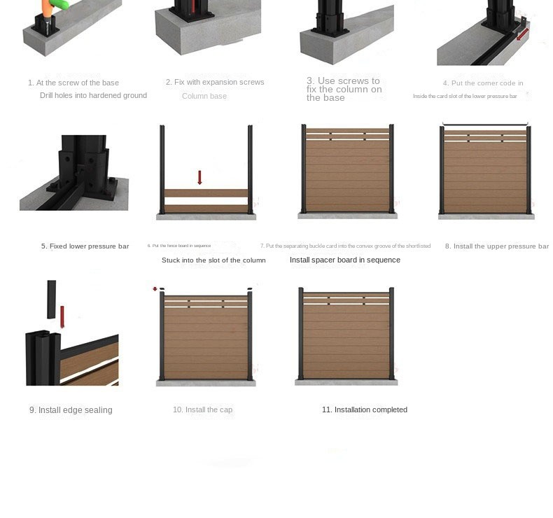 Wood Plastic Composite Interior WPC Panel 90x24.5mm Garden Railing Pergola Fence Wall Floor Inside For Decoration