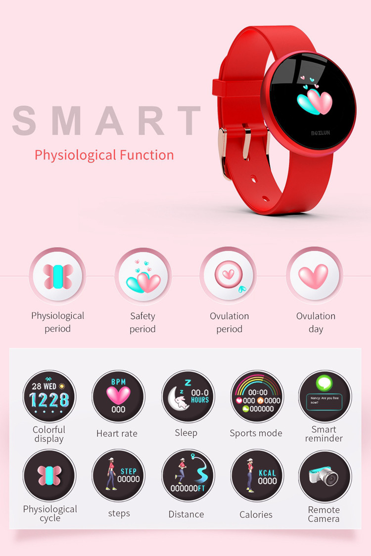 BLE4.0 Smart Bluetooth Watch Accurate Pedometer Physiological Period Monitoring