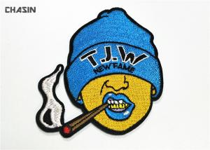 China 100% Embroidery Beanie Hat Patches Adhesive Heat Eco Friendly Material wholesale