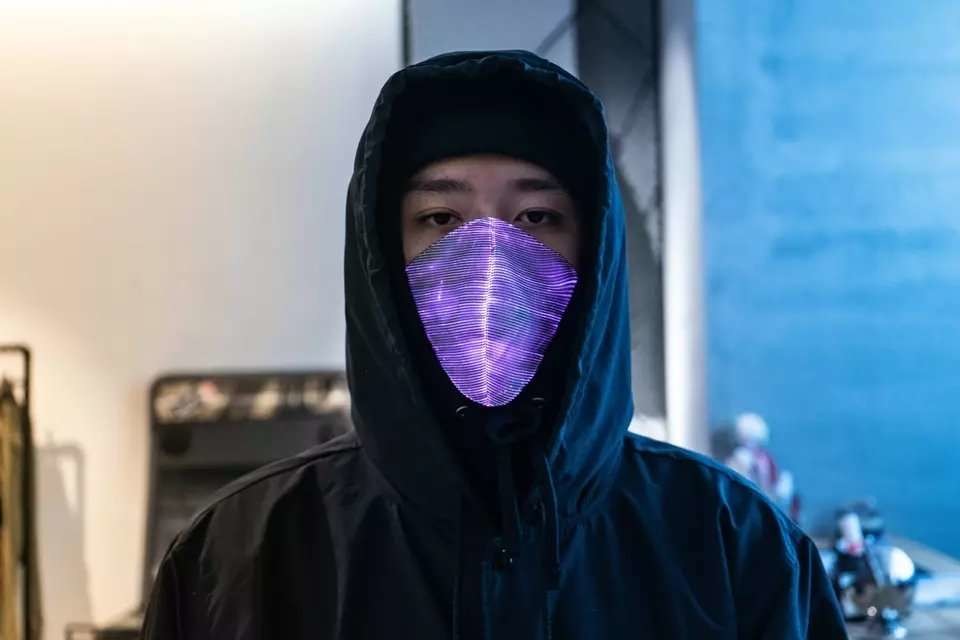 PVC Material Light Up Half Face Mask For Halloween / Christmas Party