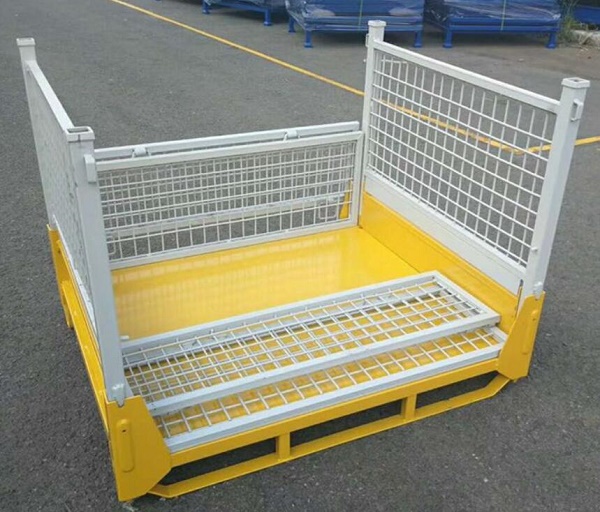 Collapsible Rigid Wire Container with Dual Drop Gate Stackable 3 High 