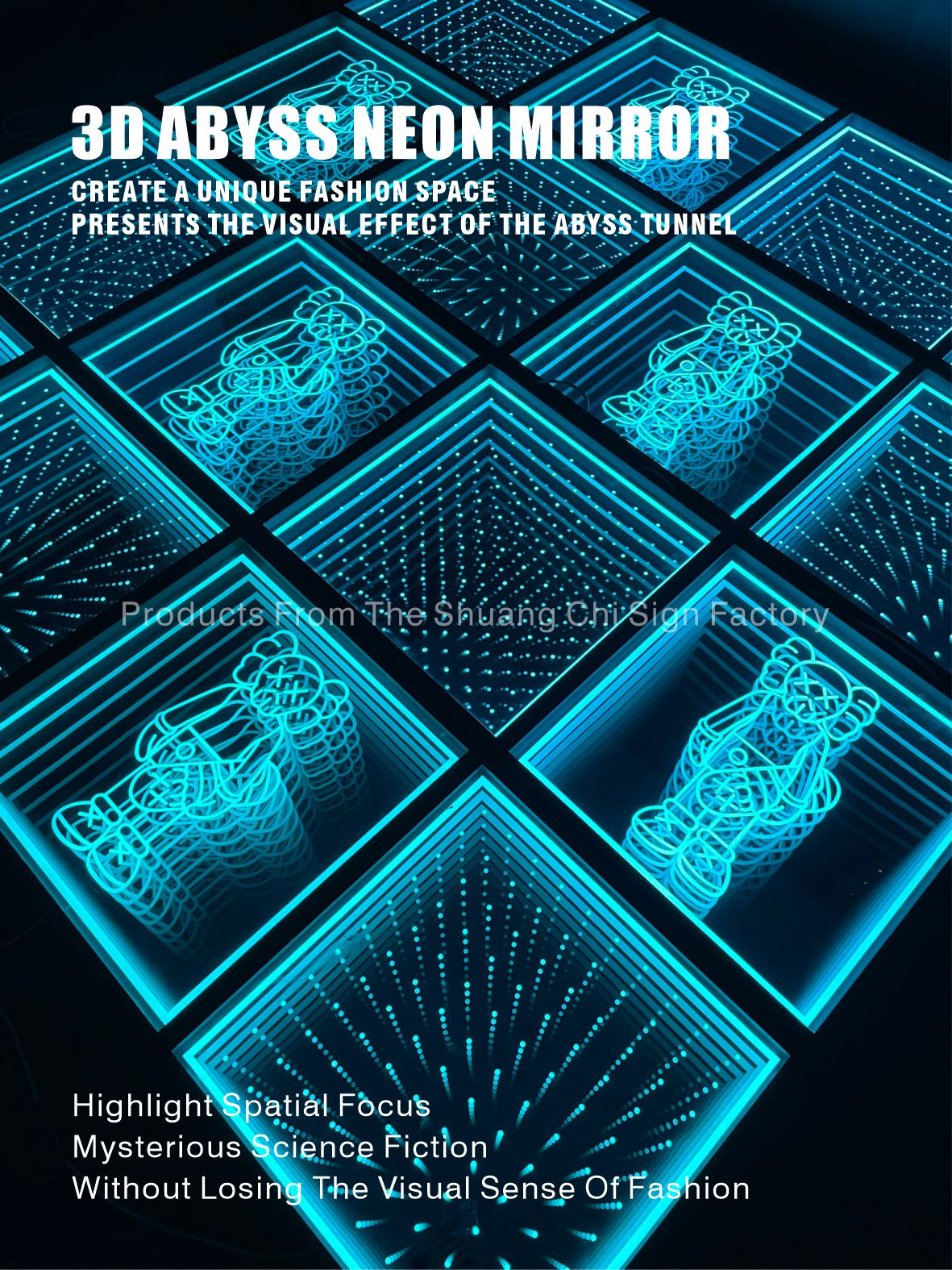 Neon Mirror Lighting The Ideal Choice For Decoration High Luminous Efficiency lm/w 80