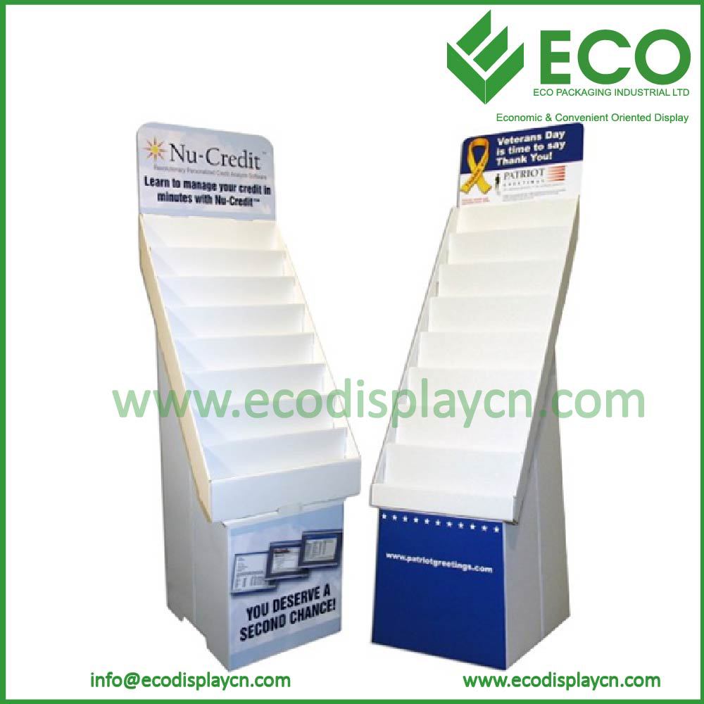 Retail Greeting Card Display Stand, Corrugated Cardboard Floor Display For Greeting Card