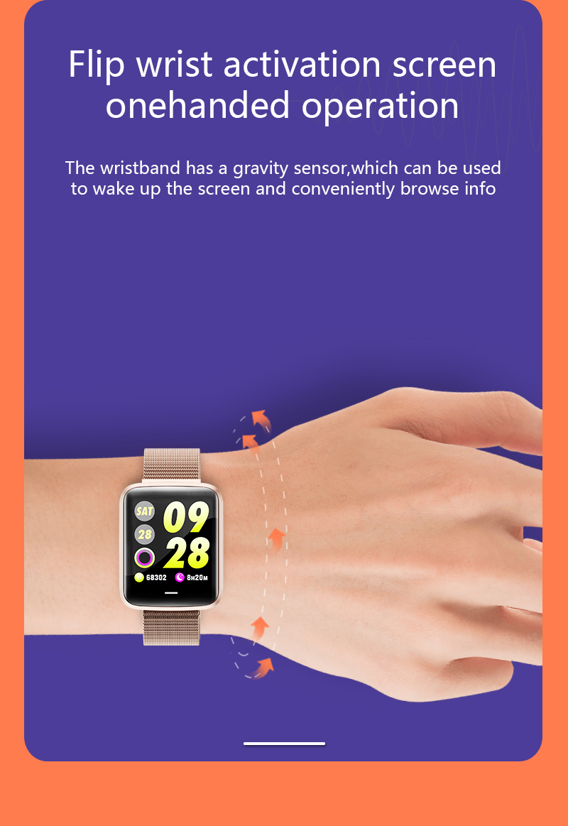 1.3inch Sport Touchscreen Smartwatch Reloj Inteligent SLIDER Square Dial