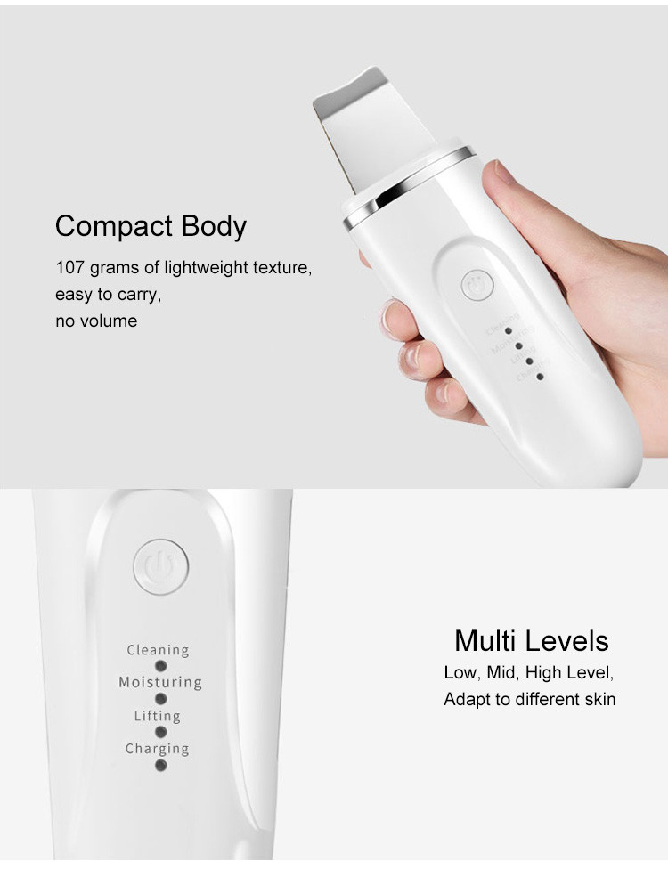 Cavitation Peeling Facial Lifting 29KHZ DC5V 0.8A Ultrasonic Skin Scrubber