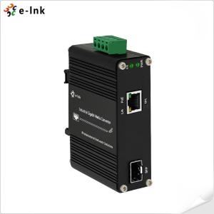 China Mini Industrial PoE Media Converter 100 1000BASE-X SFP To 10 100 1000BASE-T 30W wholesale