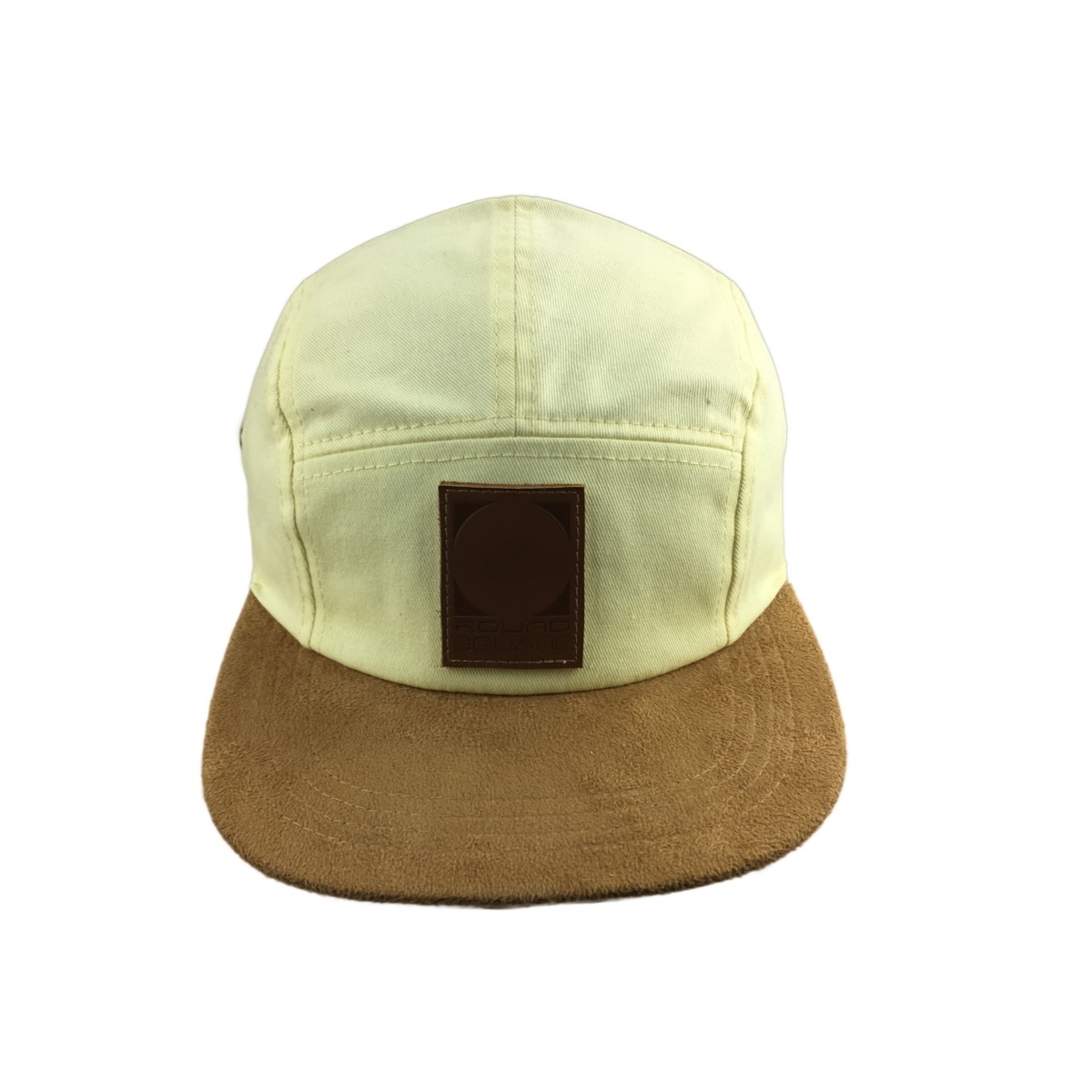 Embroidery Logo Five Panel Camp Cap With Flat Suede Visor Buckle Closure