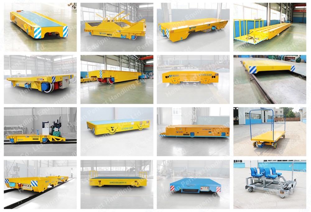 transfer flat cart with turntable on rails