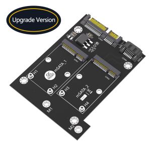 China Dual SATA3 Converter Adapter Card for Full Size mSATA SSD Support 50.95*30mm in Black wholesale