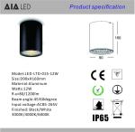 IP65 waterproof modern circular european quality mounted 12W COB LED downlight