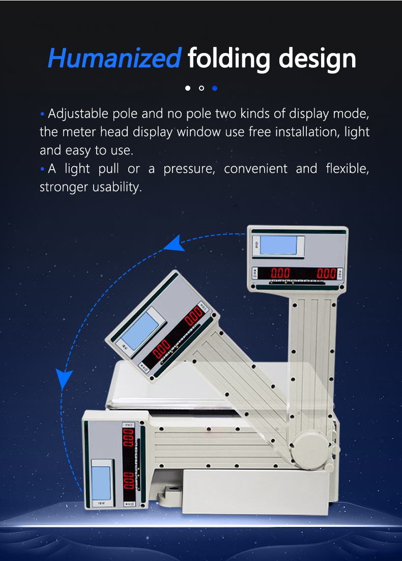 LCD Display Intelligent Bar Code Table Scale SHW-TMF6 for 30kg Capacity