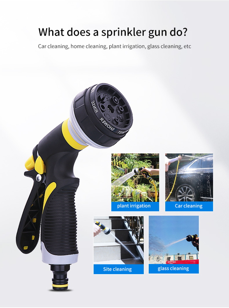 Garden Water Guns 7 Pattern Garden Irrigation High Pressure Garden Hose Nozzle