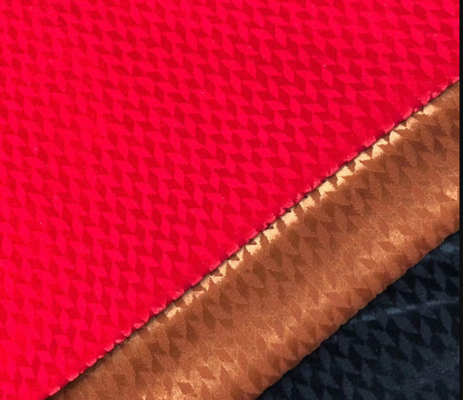 Stretch Velour Dralon Velvet Fabric 260gsm Flannel Cloth Material Soft Embossed