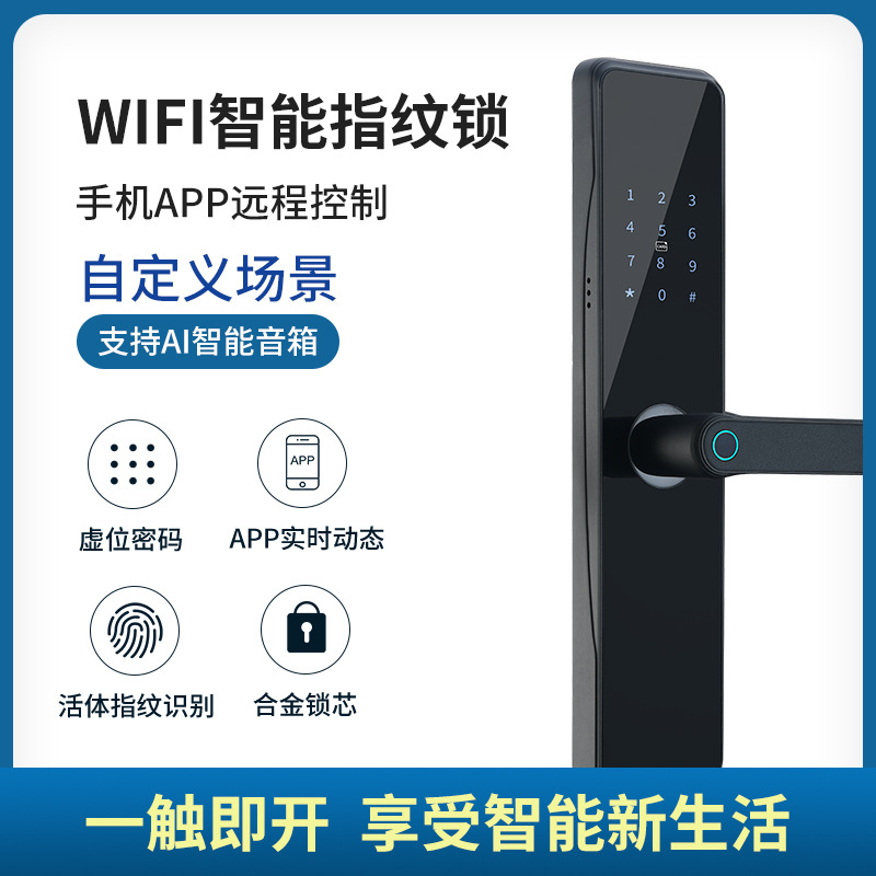 OEM ODM Black RFID Smart Door Lock With Fingerprint And Password