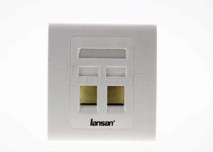 China 86*86 Type UL Approval Two Port Wall Outlet RJ45 Network Faceplate wholesale