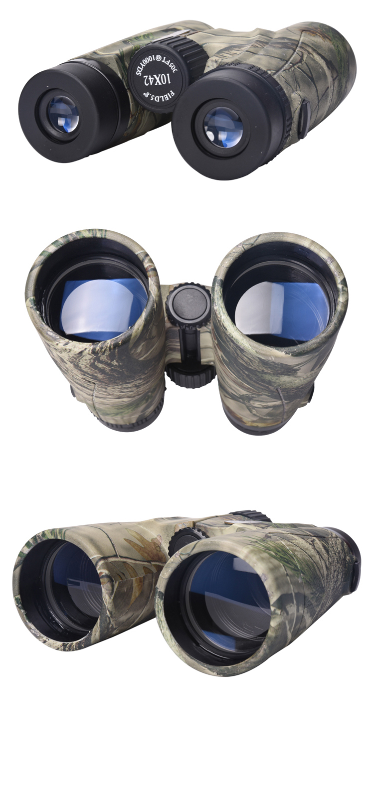 Emouflage Green 12x42 Waterproof and AntiFog Bincular with Twist-up Eyecups Telescope