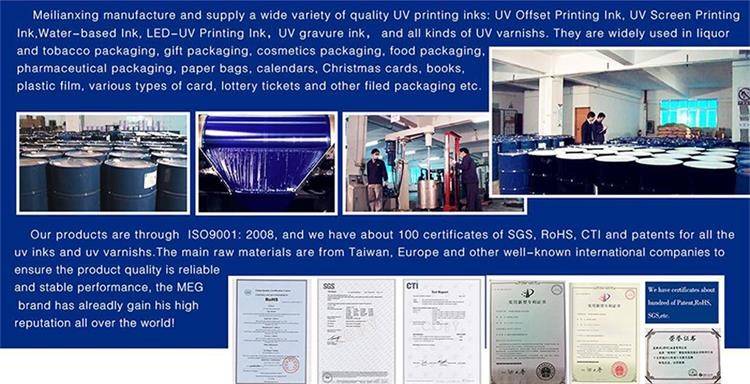 MEG UV Curable Coating for online and offline varnishing