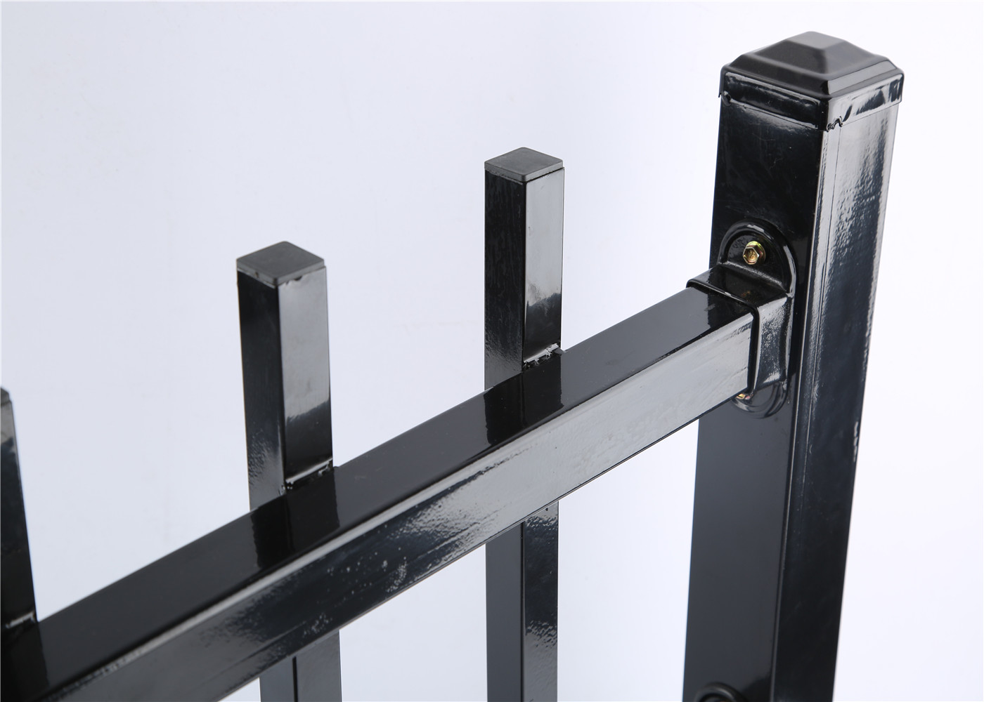 Brisbane Tubular Steel Garrison Fencing Panels Supplier Interpon black powder coated 1.8mx2.4m width steel fence panels
